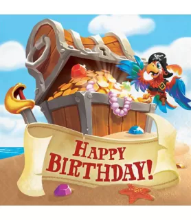 Pirate Party 'Treasure Adventure' Happy Birthday Lunch Napkins (16ct)