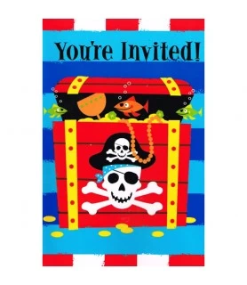 Pirate Party Invitations w/ Envelopes (8ct)