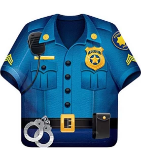 Happy Birthday 'Police Party' Large Shaped Paper Plates (8ct)