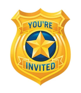 Happy Birthday 'Police Party' Invitations w/ Envelopes (8ct)