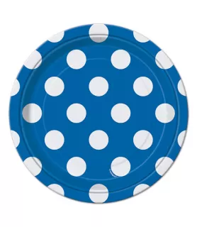 Blue Polka Dots Small Paper Plates (8ct)