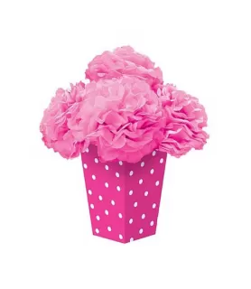 Bright Pink Polka Dots Tissue Centerpiece Kit (7pc)