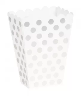 Silver Metallic Polka Dots Favor Boxes (8ct)