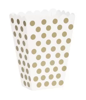 Gold Metallic Polka Dots Favor Boxes (8ct)