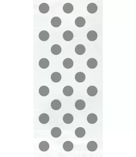 Silver Metallic Polka Dots Cello Favor Bags w/ Twist Ties (20ct)