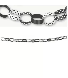 Black Polka Dots Paper Chain Garland (5ft)