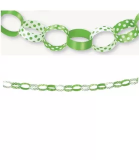 Green Polka Dots Paper Chain Garland (5ft)