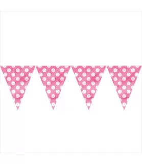 Hot Pink Polka Dots Flag Banner (12ft)