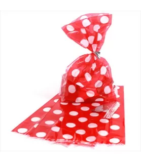 Red Polka Dots Cello Favor Bags w/ Twist Ties (20ct)