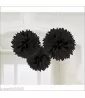 Black Large Fluffy Pom Pom Hanging Decorations (3ct) Black Large Fluffy Pom Pom Hanging Decorations (3ct)