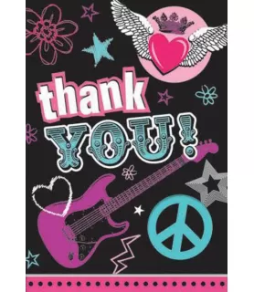 Princess Rocker Thank You Notes w/ Envelopes (8ct)