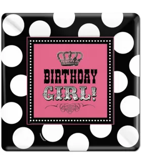 Princess Rocker Large Square Paper Plates (8ct)