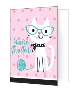 Kitten Party 'Purr-fect' Invitations w/ Envelopes (8ct)