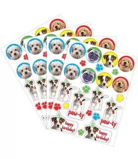 Puppy Party 'Paw-ty Time' Stickers (4 sheets)