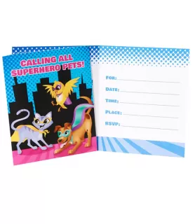 Superhero Pets Invitations w/ Envelopes (8ct)