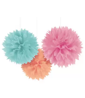Pastel Confetti Fluffy Decorations (3ct)
