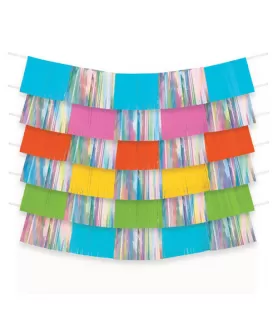 Multi-Colored Bright Rainbow Fringe Backdrop (9pc)