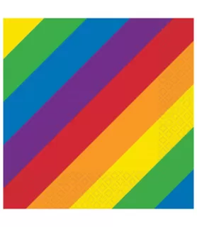 Rainbow Stripes Lunch Napkins (16ct)