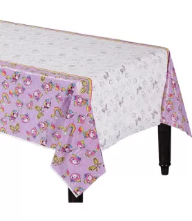 Rainbow Butterfly Unicorn Kitty Plastic Table Cover (1ct)