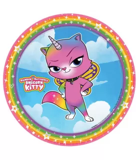 Rainbow Butterfly Unicorn Kitty Small Paper Plates (8ct)