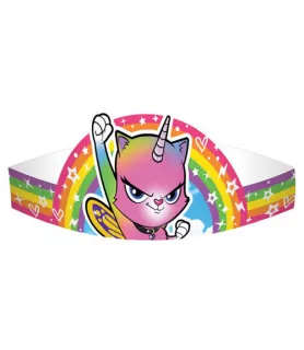 Rainbow Butterfly Unicorn Kitty Mini Paper Tiaras (8ct)