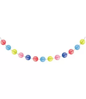 Over the Rainbow Round Ball Honeycomb Garland (6ft)