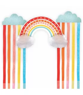 Birthday 'Retro Rainbow' Hanging Decorations (3pcs)