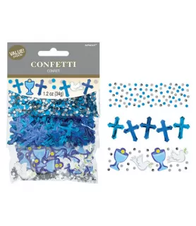 Religious 'First Communion' Blue Confetti Value Pack (3 types)
