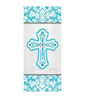 Religious 'Blue Cross' Cello Favor Bags w/ Twist Ties (20ct)