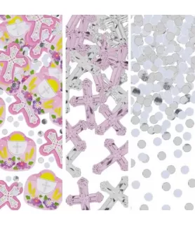 Religious 'First Communion' Pink Confetti Value Pack (3 types)