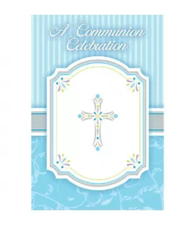 Religious 'Blessings Blue' Invitations w/ Envelopes (20ct)