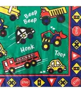 Happy Birthday 'Honk Honk Beep Beep' Small Napkins (16ct)