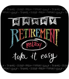 Happy 'Retirement Chalk' Large Paper Plates (8ct)