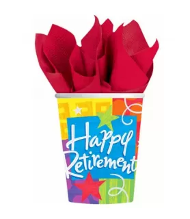 Happy Retirement 9oz Paper Cups (8ct)