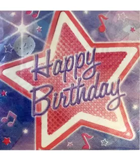 Rock On Girl 'Happy Birthday' Small Napkins (16ct)