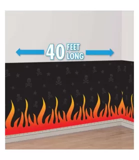 Rock On Skull and Flames Wall Decorating Roll (1ct)