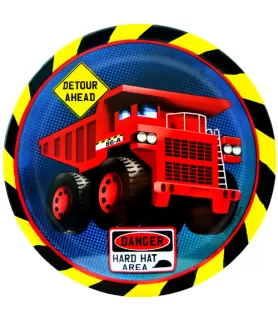 Construction Trucks Large Paper Plates (8ct)