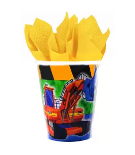 Construction 'Keep on Truckin' 9oz Paper Cups (8ct)