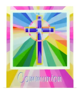 Communion 'Pink Stained Glass' Invitations w/ Envelopes (25ct)