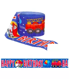 Fire Engine Fun Crepe Paper Streamer (30ft)