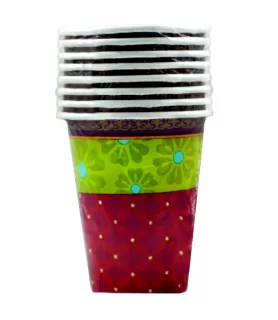 Boho Patchwork 9oz Paper Cups (8ct)