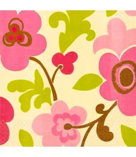Floral Linen Lunch Napkins (16ct)