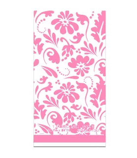 Pink Paisley Flowers Plastic Table Cover (1ct)