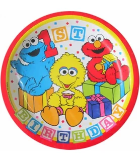 Sesame Street 1st Birthday Small Paper Plates (8ct)