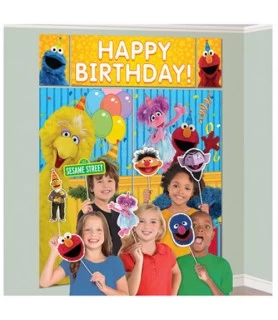 Sesame Street 'Stars' Wall Poster Decorating Kit w/ Photo Props (17pc)