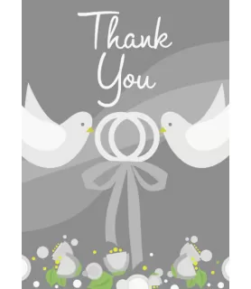 Silver Wedding Thank You Notes w/ Envelopes (8ct)