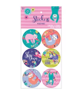 Sloth Birthday Stickers (4 sheets)