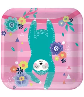 Sloth Birthday Small Paper Plates (8ct)