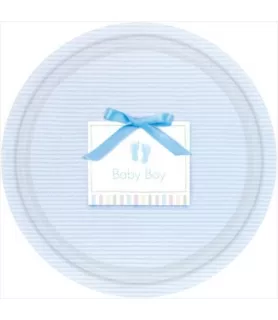 Soft Blue Large Paper Plates (8ct)