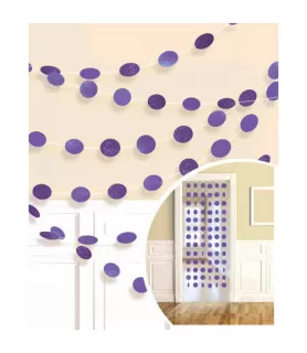 Purple Glitter Dot Garland (6pc)